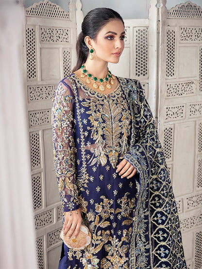 Qayinaat Embroidered Net 3-Piece Suit WS-16
