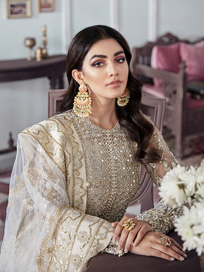 Mehr Embroidered Net 3-Piece Suit WS-19