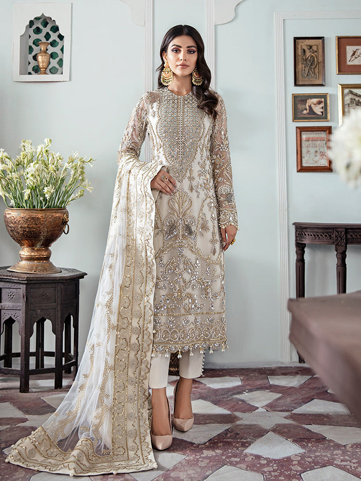 Mehr Embroidered Net 3-Piece Suit WS-19