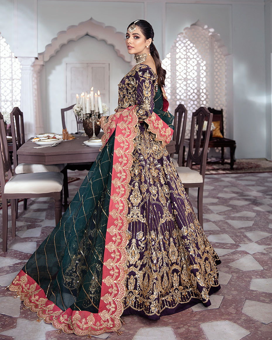 Kehkshan Embroidered Net 3-Piece Suit WS-14 - Meherma Wedding Formals Collection