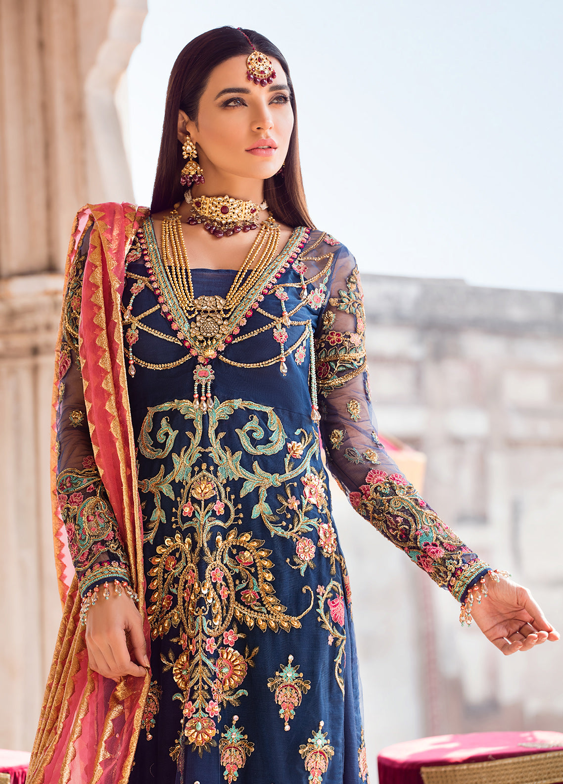 Gul Afshan Embroidered Net 3 Piece Suit GWF-01 - Zohra by Gulaal Wedding Collection