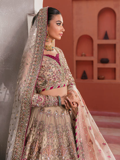 Anshah GL-WS-22V1-28 (Ivory White Lehnga Choli) Zaryaab Wedding Formals Collection by Gulaal
