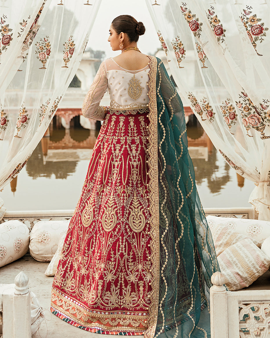 Fareena Embroidered Net 3-Piece Suit WU-04 Wedding Unstitched Collection 2021