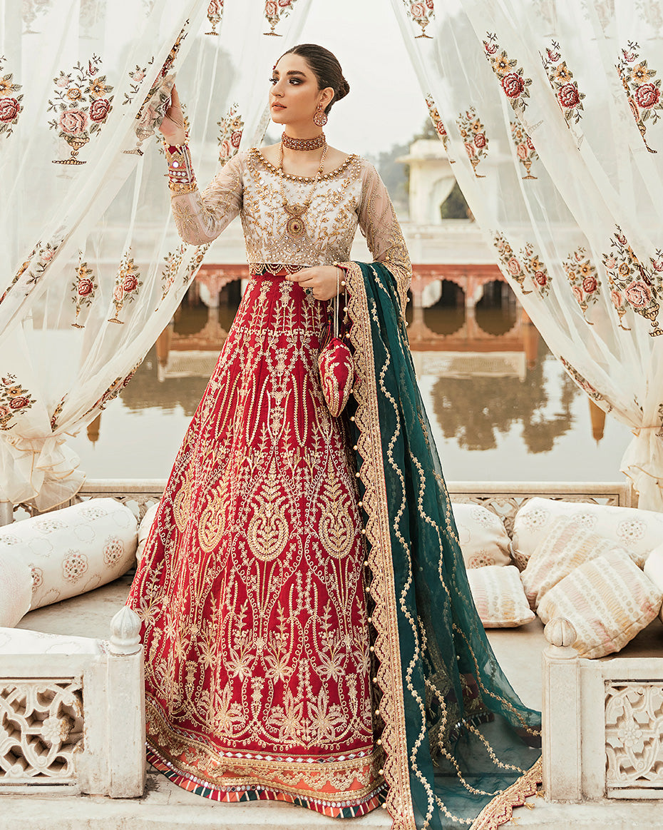 Fareena Embroidered Net 3-Piece Suit WU-04 Wedding Unstitched Collection 2021