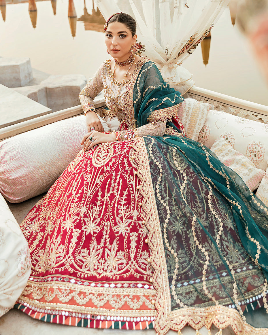Fareena Embroidered Net 3-Piece Suit WU-04 Wedding Unstitched Collection 2021