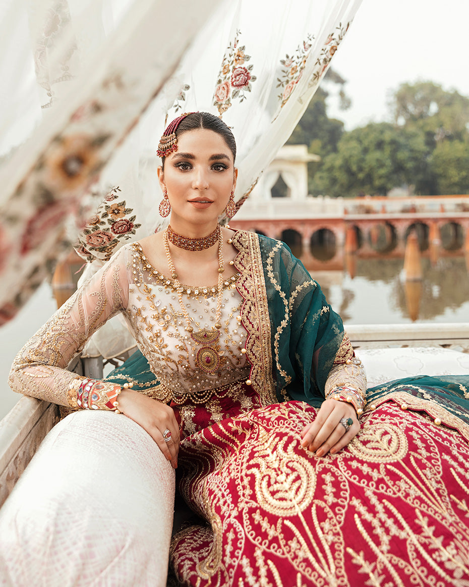 Fareena Embroidered Net 3-Piece Suit WU-04 Wedding Unstitched Collection 2021