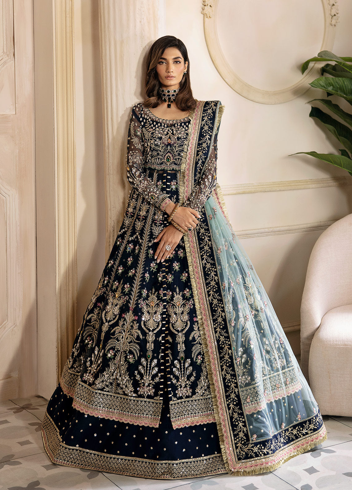 Designer Pakistani Bridal Wedding Barbie Dress Long Illusion Sleeve Lehenga  With Tail China New Used From Forever_love_u, $285.64 | DHgate.Com