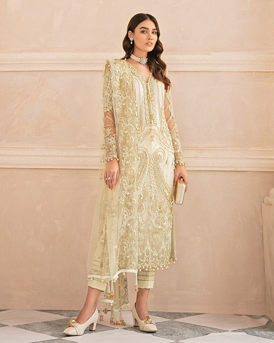 Crystalline Embroidered Net 4-Piece Suit MG-05