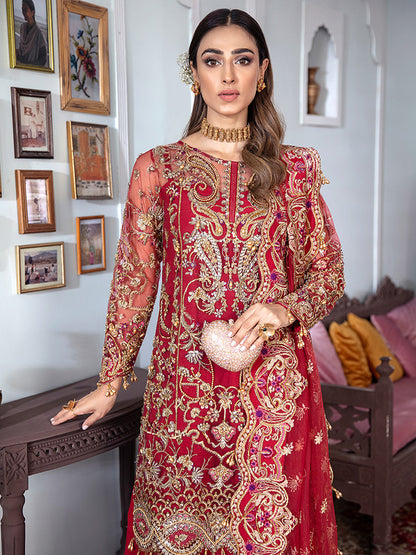 Tamanah Embroidered Net 3-Piece Suit WS-12