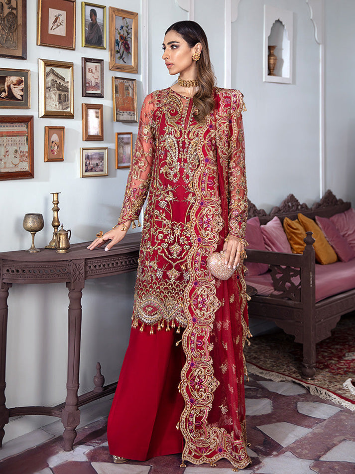Tamanah Embroidered Net 3-Piece Suit WS-12