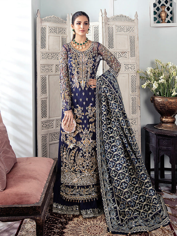 Qayinaat Embroidered Net 3-Piece Suit WS-16