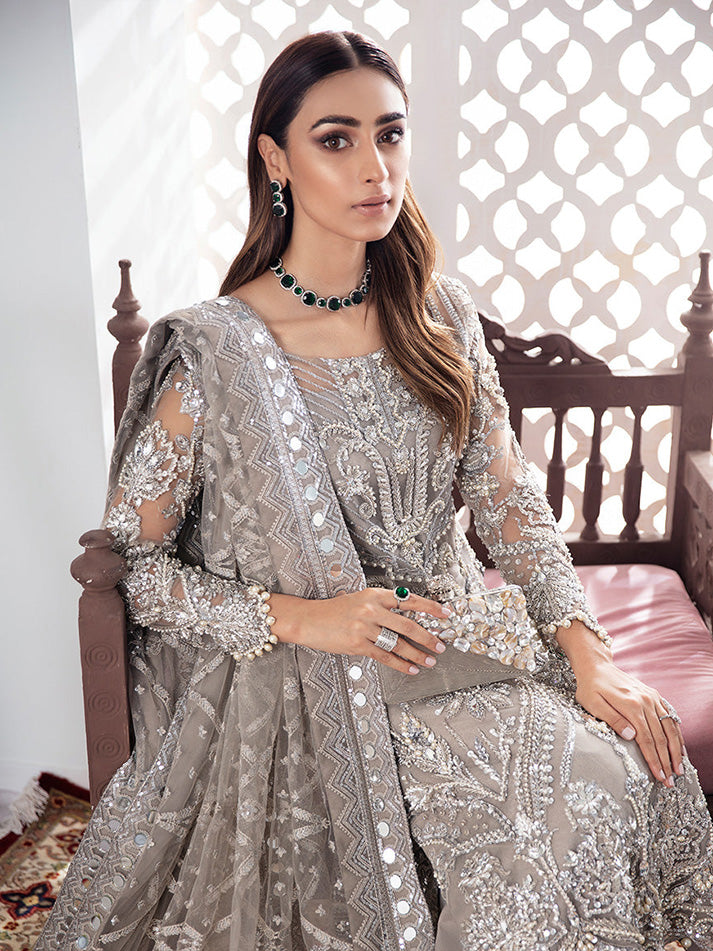 Gulnoor Embroidered Net 3-Piece Suit WS-18