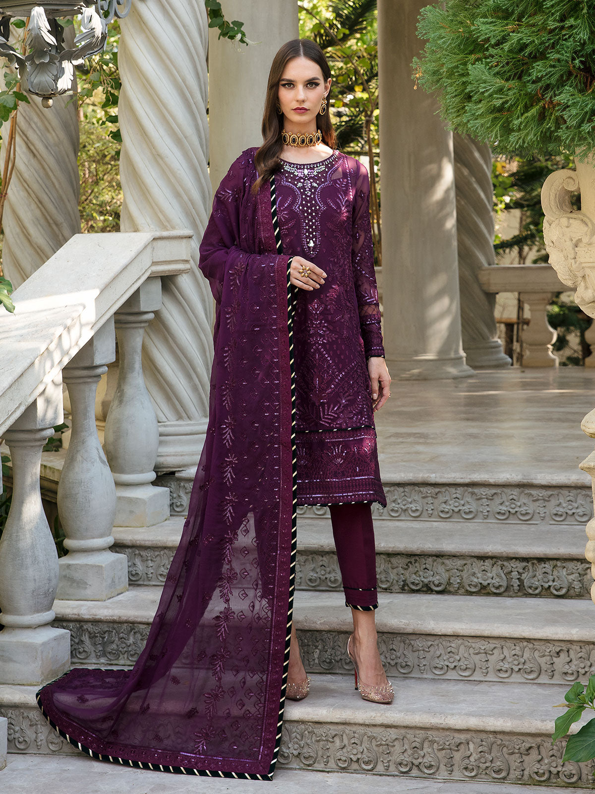 Emira 02 Embroidered Chiffon Eid Collection by Gulaal
