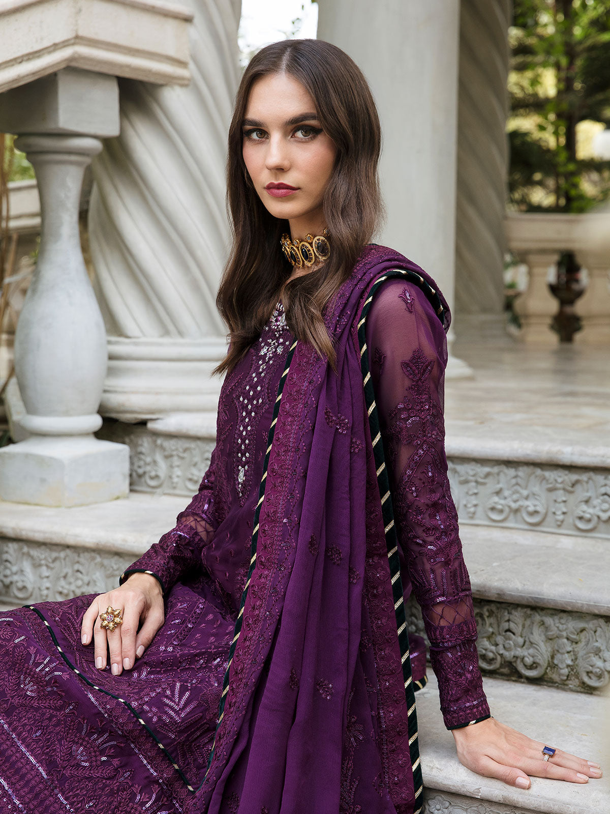 Emira 02 Embroidered Chiffon Eid Collection by Gulaal