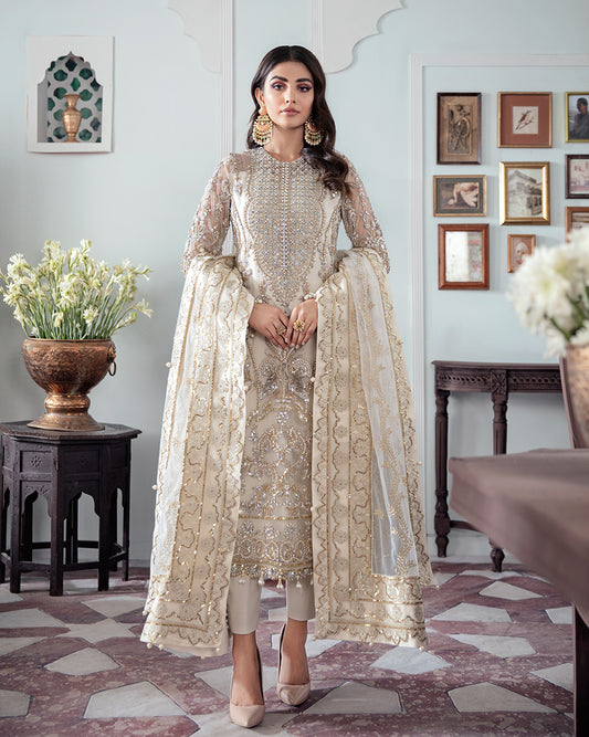 Mehr Embroidered Net 3-Piece Suit WS-19 - Meherma Wedding Formals Collection