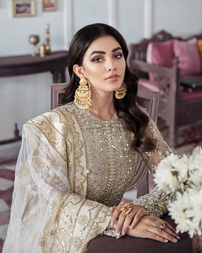 Mehr Embroidered Net 3-Piece Suit WS-19 - Meherma Wedding Formals Collection