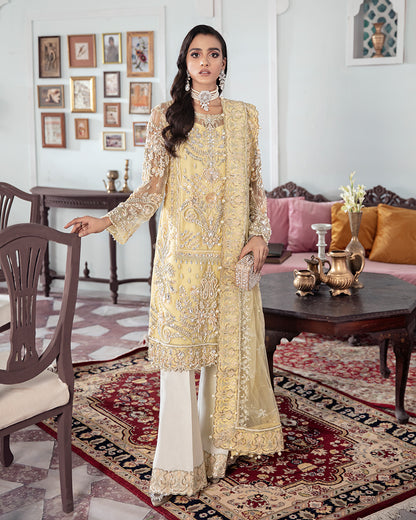 Mahjabeen Embroidered Net 3-Piece Suit WS-17 - Meherma Wedding Formals Collection