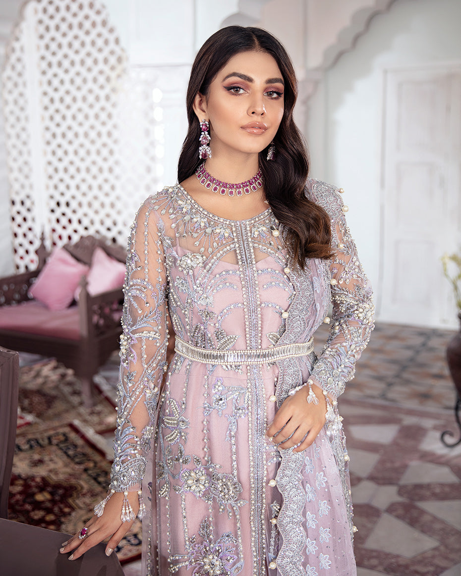 Naaz Embroidered Net 3-Piece Suit WS-09 - Meherma Wedding Formals Collection