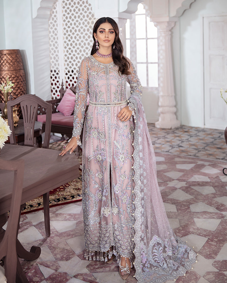 Naaz Embroidered Net 3-Piece Suit WS-09 - Meherma Wedding Formals Collection