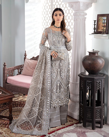 Gulnoor Embroidered Net 3-Piece Suit WS-18 - Meherma Wedding Formals Collection