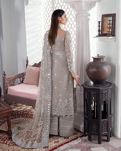 Gulnoor Embroidered Net 3-Piece Suit WS-18 - Meherma Wedding Formals Collection