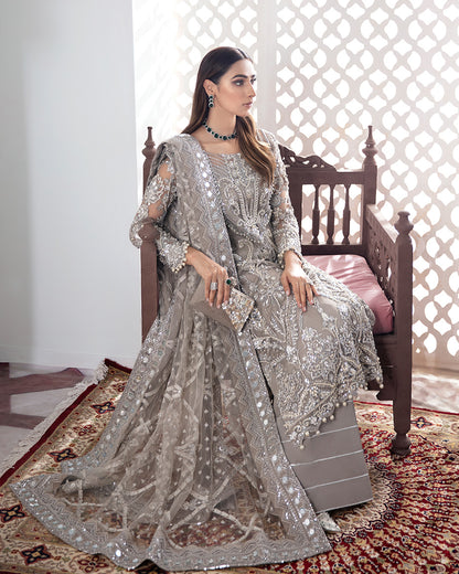 Gulnoor Embroidered Net 3-Piece Suit WS-18 - Meherma Wedding Formals Collection