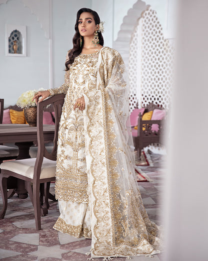 Shehnaz Embroidered Net 3-Piece Suit WS-11 - Meherma Wedding Formals Collection