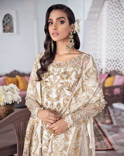 Shehnaz Embroidered Net 3-Piece Suit WS-11 - Meherma Wedding Formals Collection