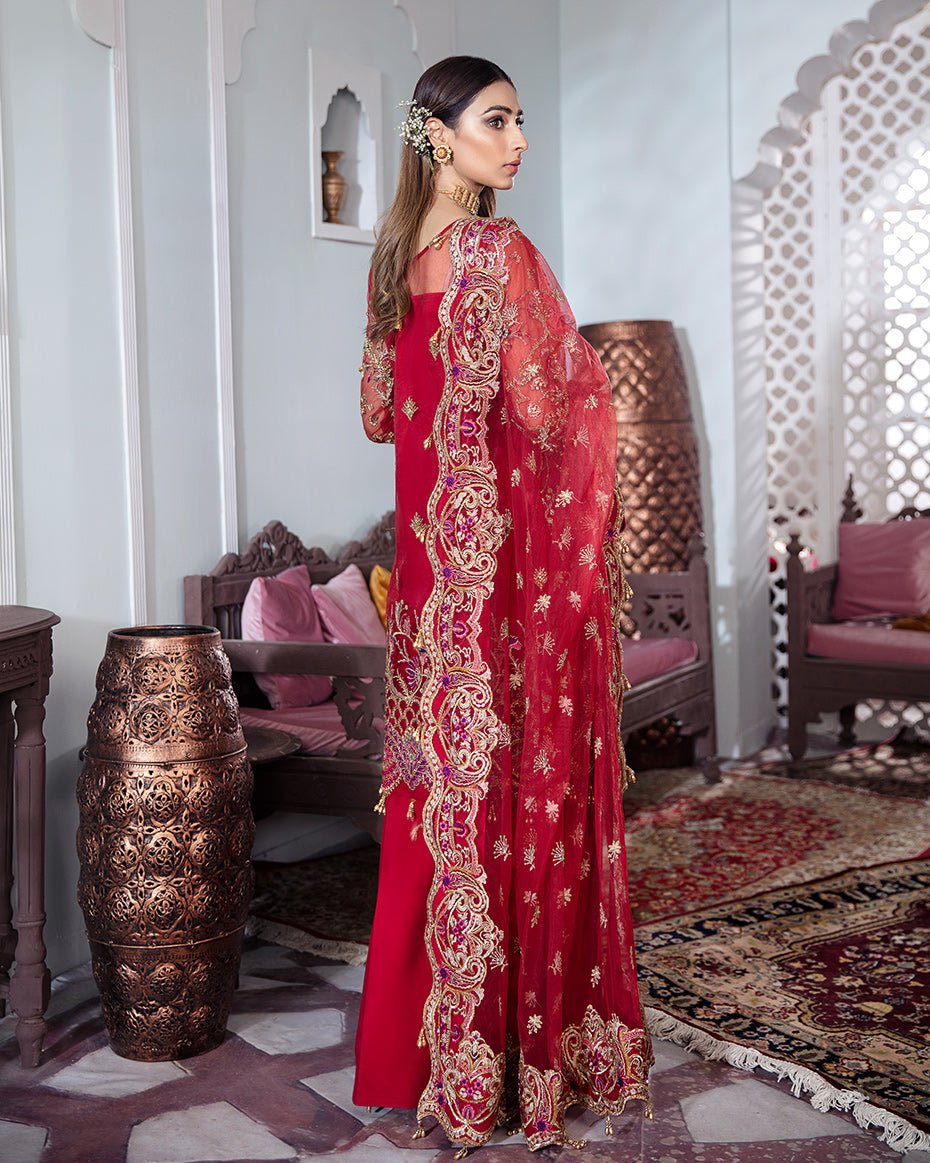 Tamanah Embroidered Net 3-Piece Suit WS-12 - Meherma Wedding Formals Collection
