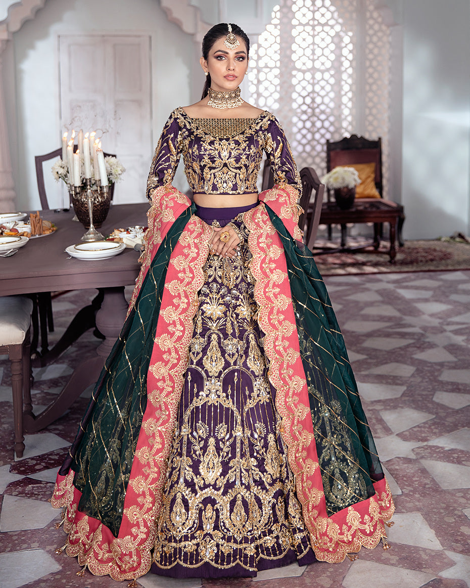 Kehkshan Embroidered Net 3-Piece Suit WS-14 - Meherma Wedding Formals Collection