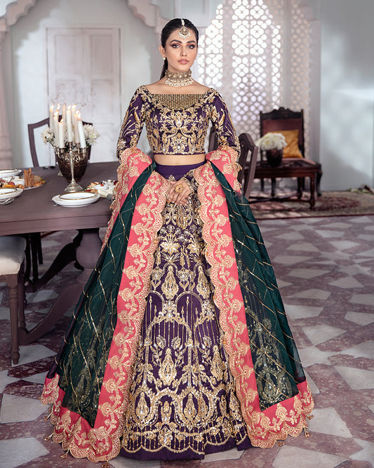 Kehkshan Embroidered Net 3-Piece Suit WS-14 - Meherma Wedding Formals Collection