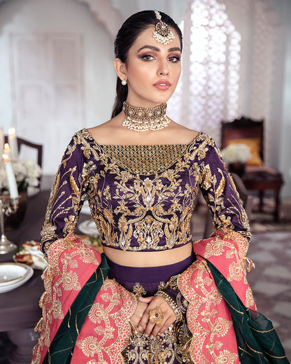 Kehkshan Embroidered Net 3-Piece Suit WS-14 - Meherma Wedding Formals Collection