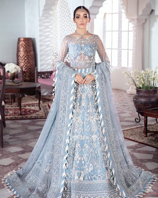 Mehnaaz Embroidered Net 3-Piece Suit WS-13 - Meherma Wedding Formals Collection