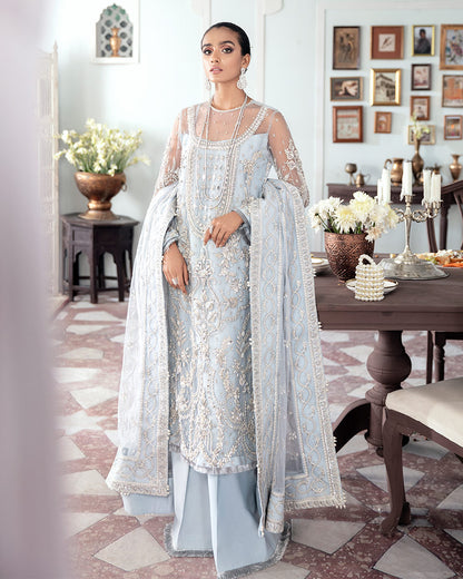 Saika Embroidered Net 3-Piece Suit WS-20 - Meherma Wedding Formals Collection