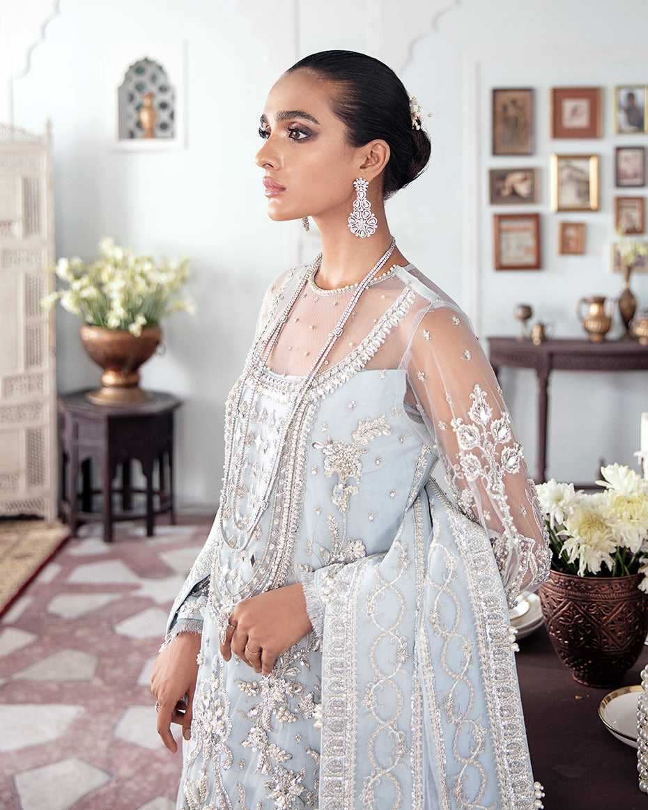 Saika Embroidered Net 3-Piece Suit WS-20 - Meherma Wedding Formals Collection