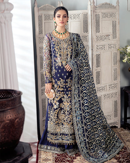 Qayinaat Embroidered Net 3-Piece Suit WS-16 - Meherma Wedding Formals Collection