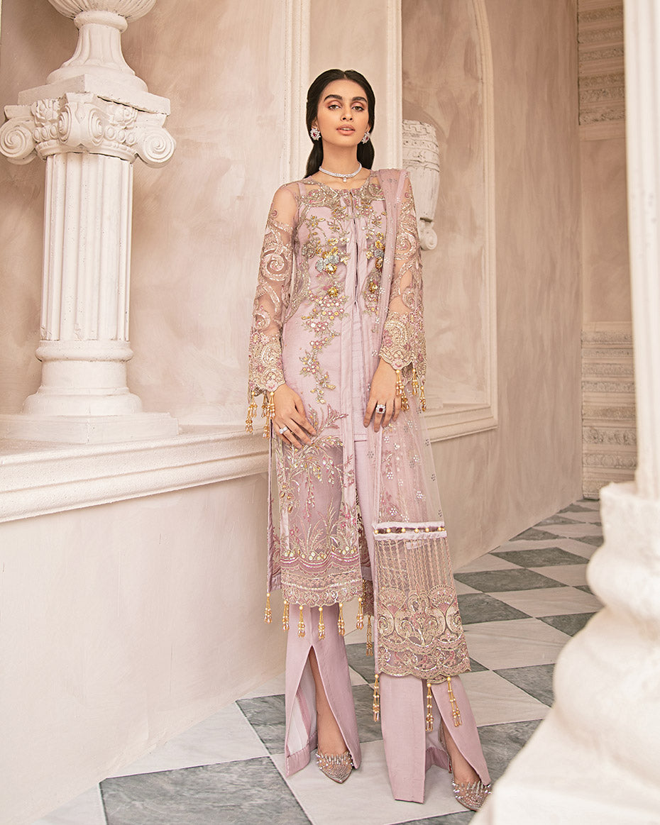Garnet Embroidered Net 4-Piece Suit MG-06 Mirabella Collection
