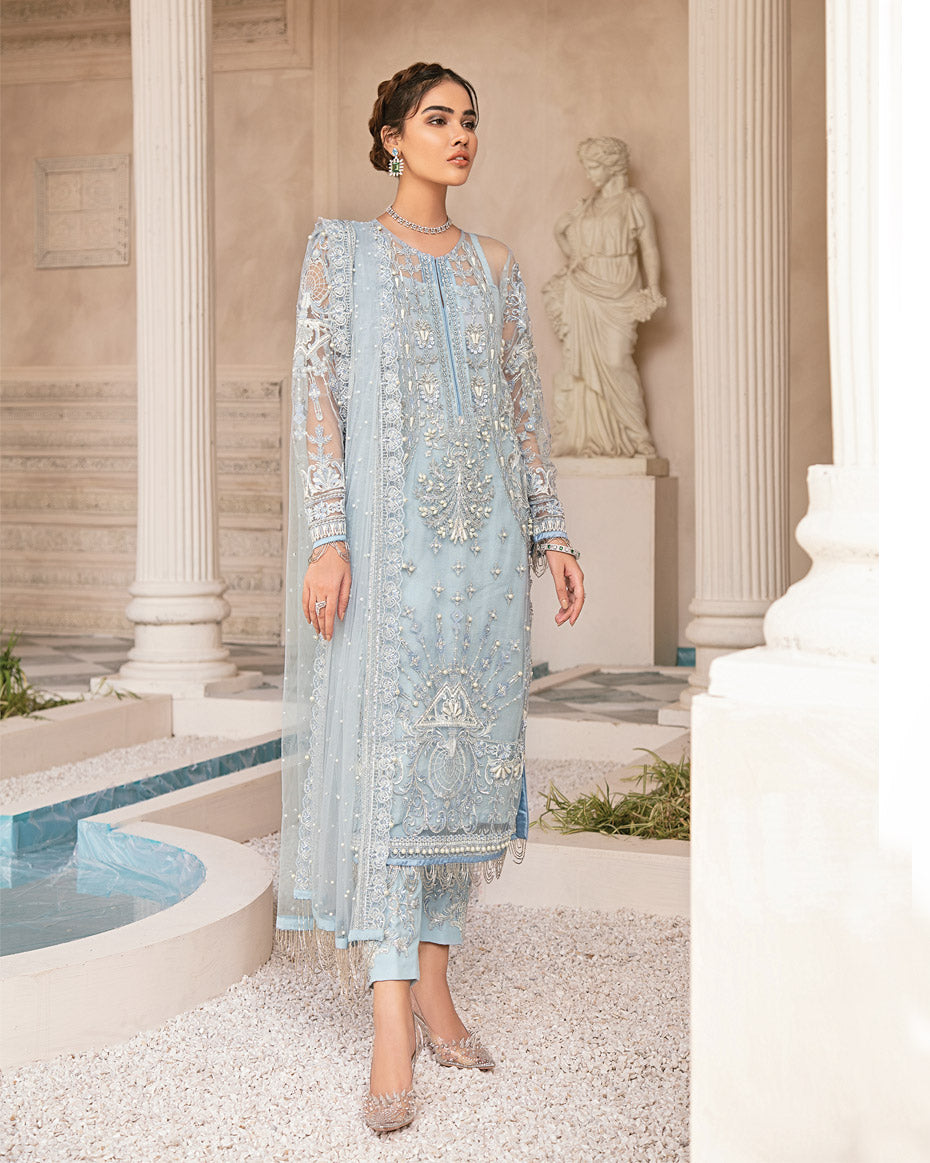 Wisteria Embroidered Net 4-piece Suit MG-01 Mirabella Collection