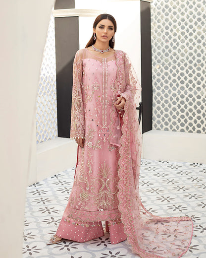 Roselyn Embroidered Net 3-Piece Suit D-5 Gulaal Unstitched Luxury Formals Eid Collection