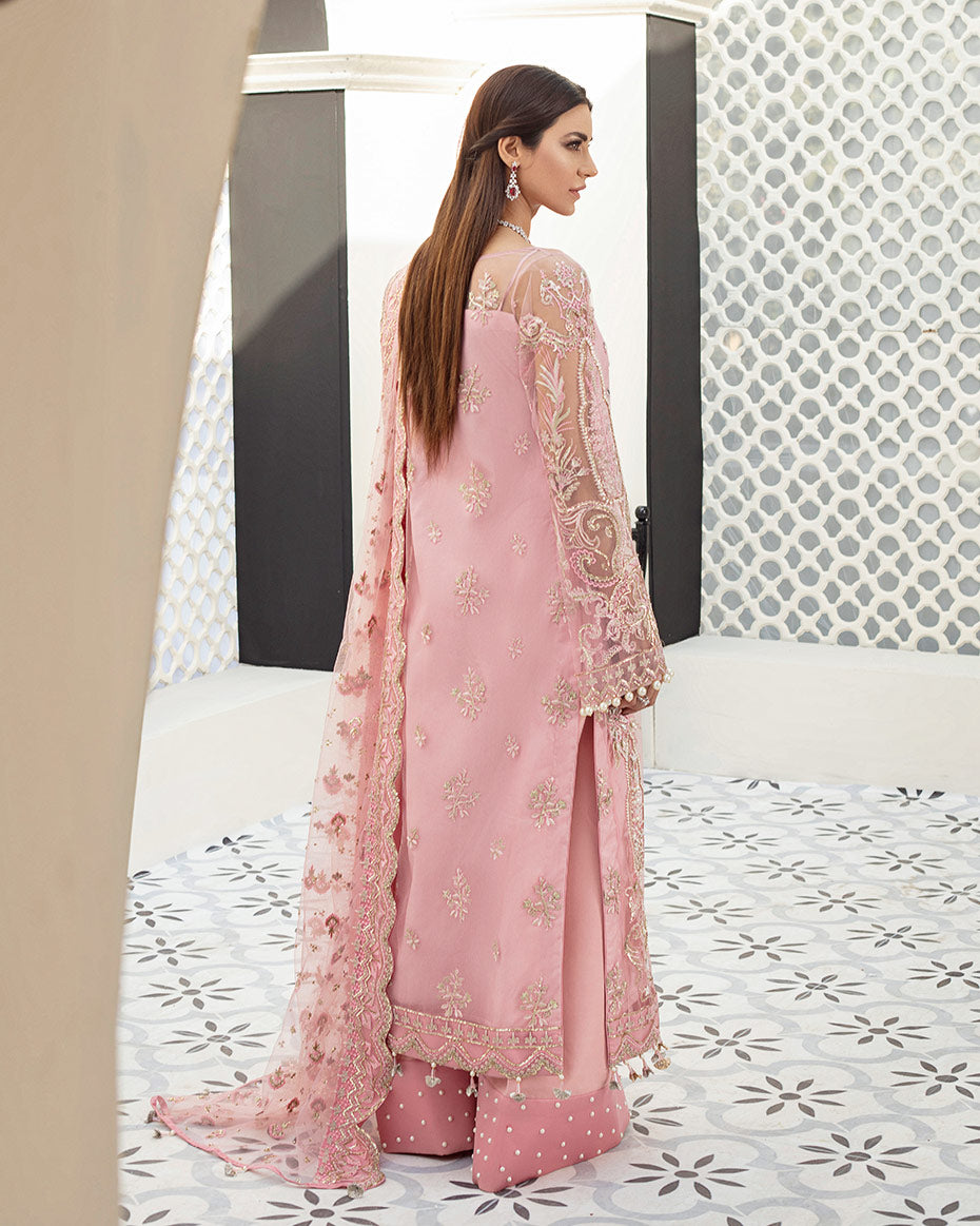 Roselyn Embroidered Net 3-Piece Suit D-5 Gulaal Unstitched Luxury Formals Eid Collection