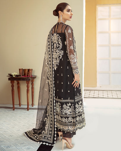 Inaaya Embroidered Organza 3-Piece Suit D-01 Unstitched Luxury Formals 2021