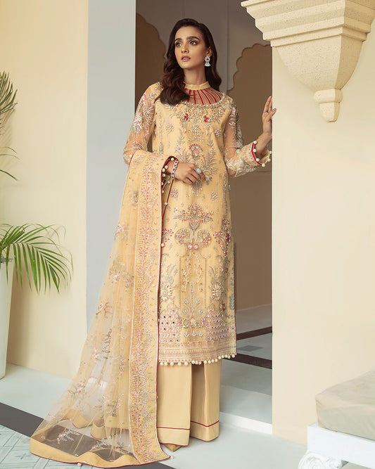 Aydah Embroidered Net 3-Piece Suit D-08 Unstitched Luxury Formals 2021