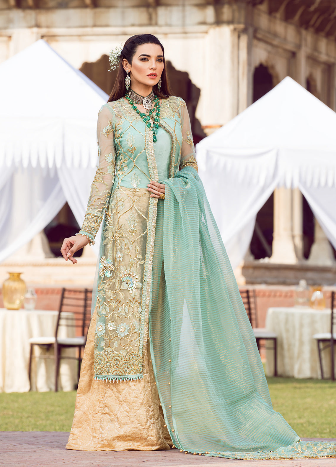 Mehrbano Embroidered Net 3 Piece Suit GWF-08 - Zohra by Gulaal Wedding Collection