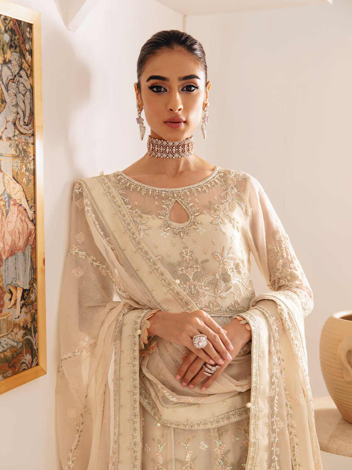 Royale GL-EC-23V1-01 Embroidered Chiffon 2023 volume 1 by Gulaal