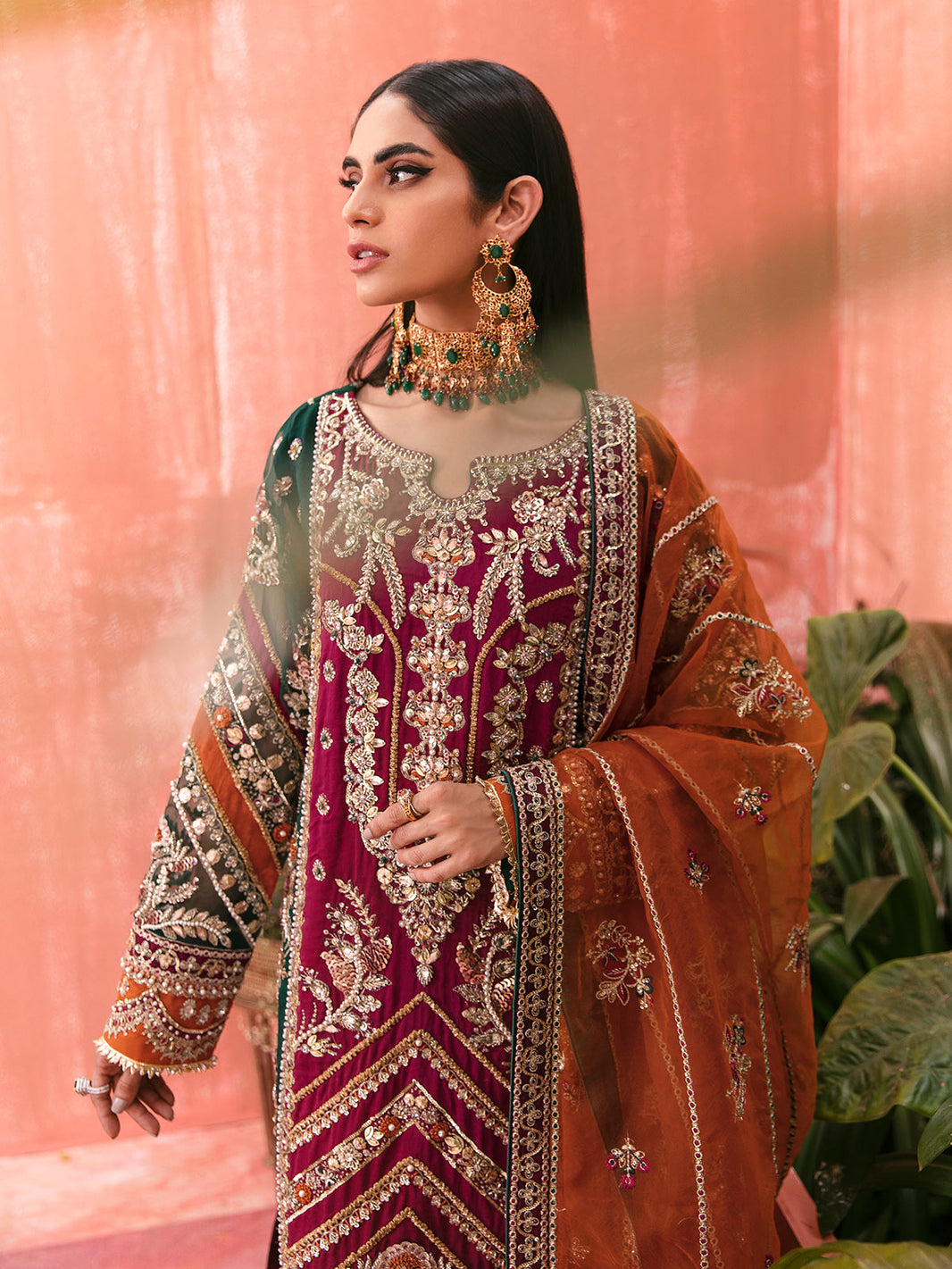 Gulaal | Wedding Formals | SAIKA EMBROIDERED NET 3-PIECE SUIT WS-20