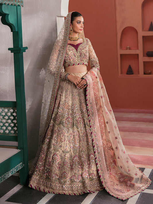 Anshah GL-WS-22V1-28 (Ivory White Lehnga Choli) Zaryaab Wedding Formals Collection by Gulaal