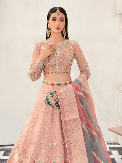 Afreen GL-WS-22V1-29 (peach lehnga choli) Zaryaab Wedding Formals Collection by Gulaal