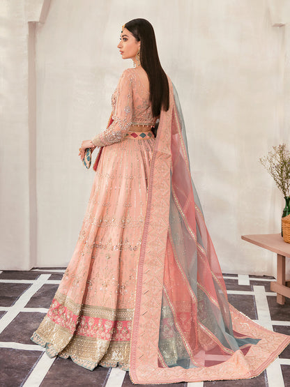 Afreen GL-WS-22V1-29 (peach lehnga choli) Zaryaab Wedding Formals Collection by Gulaal