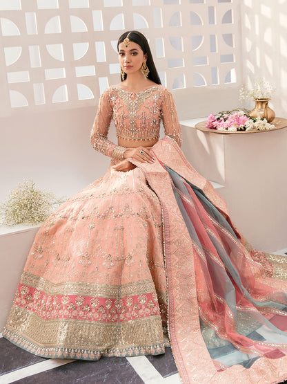 Afreen GL-WS-22V1-29 (peach lehnga choli) Zaryaab Wedding Formals Collection by Gulaal