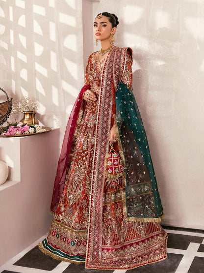 Zaira GL-WS-22V1-30 (Rust Angrakha) Zaryaab Wedding Formals Collection by Gulaal